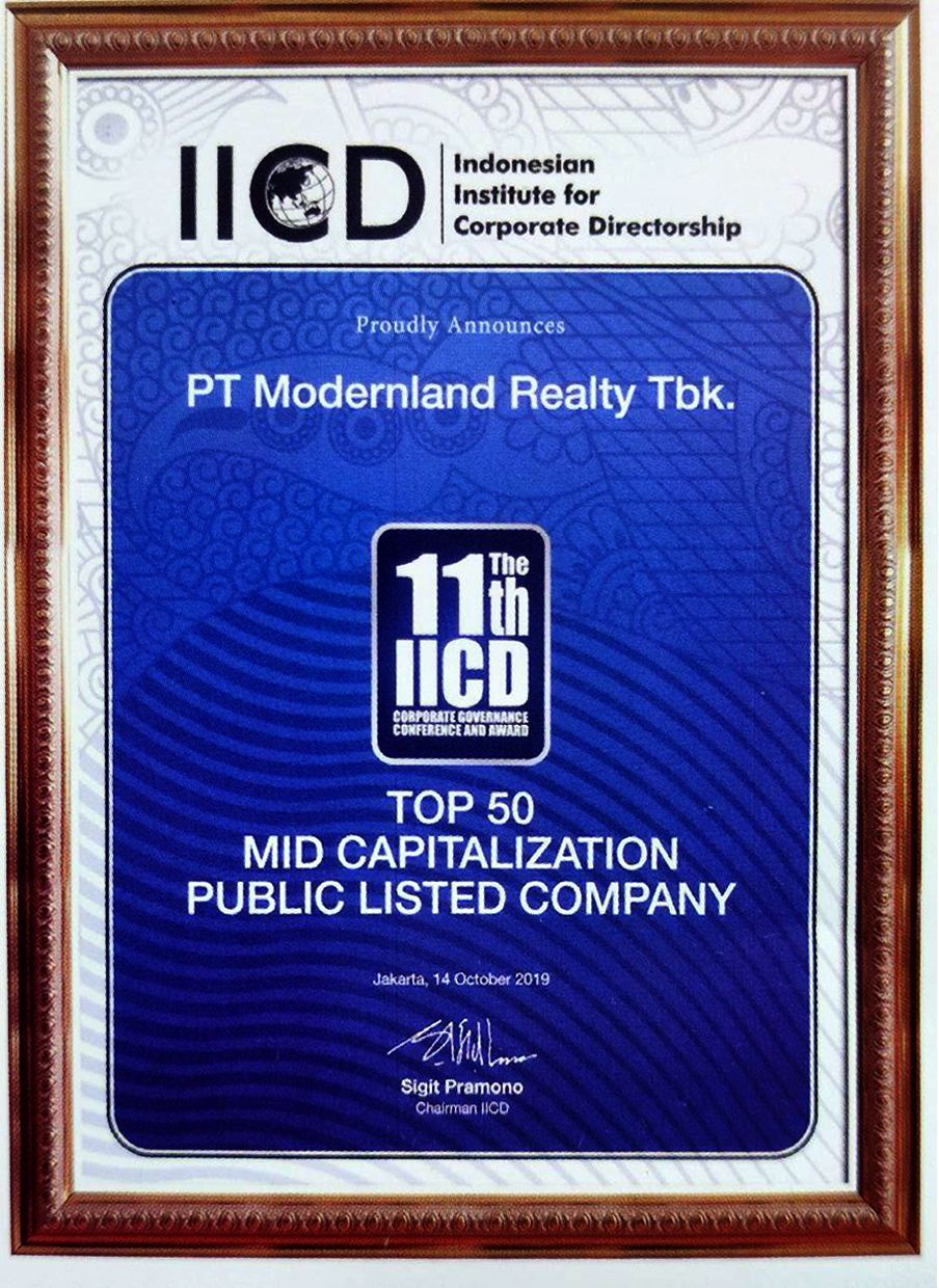 Modernland Berhasil Meraih The 11th IICD Corporate Governance Conference & Award